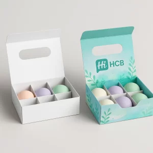 Luxury bath bomb display boxes with premium printing and finishing options