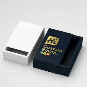 Rigid box with sliding sleeve and custom printing for luxury brands