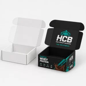 Bespoke custom protein powder boxes with logo for branded nutrition products