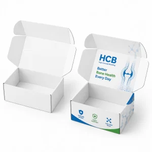 Custom calcium supplement boxes with logo for branded healthcare products