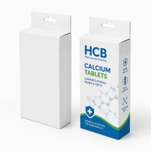 Custom calcium tablets boxes with logo for professional supplement packaging