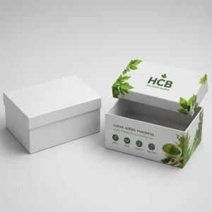 Custom greens powder boxes with logo for professional retail packaging