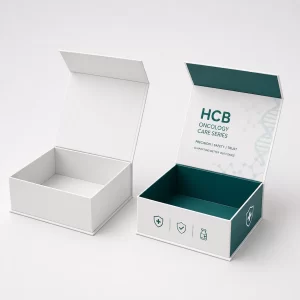 Luxury oncology drug boxes with premium finishes for pharmaceutical presentation