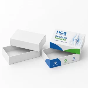 Printed custom calcium tablet boxes with logo for branded retail presentation