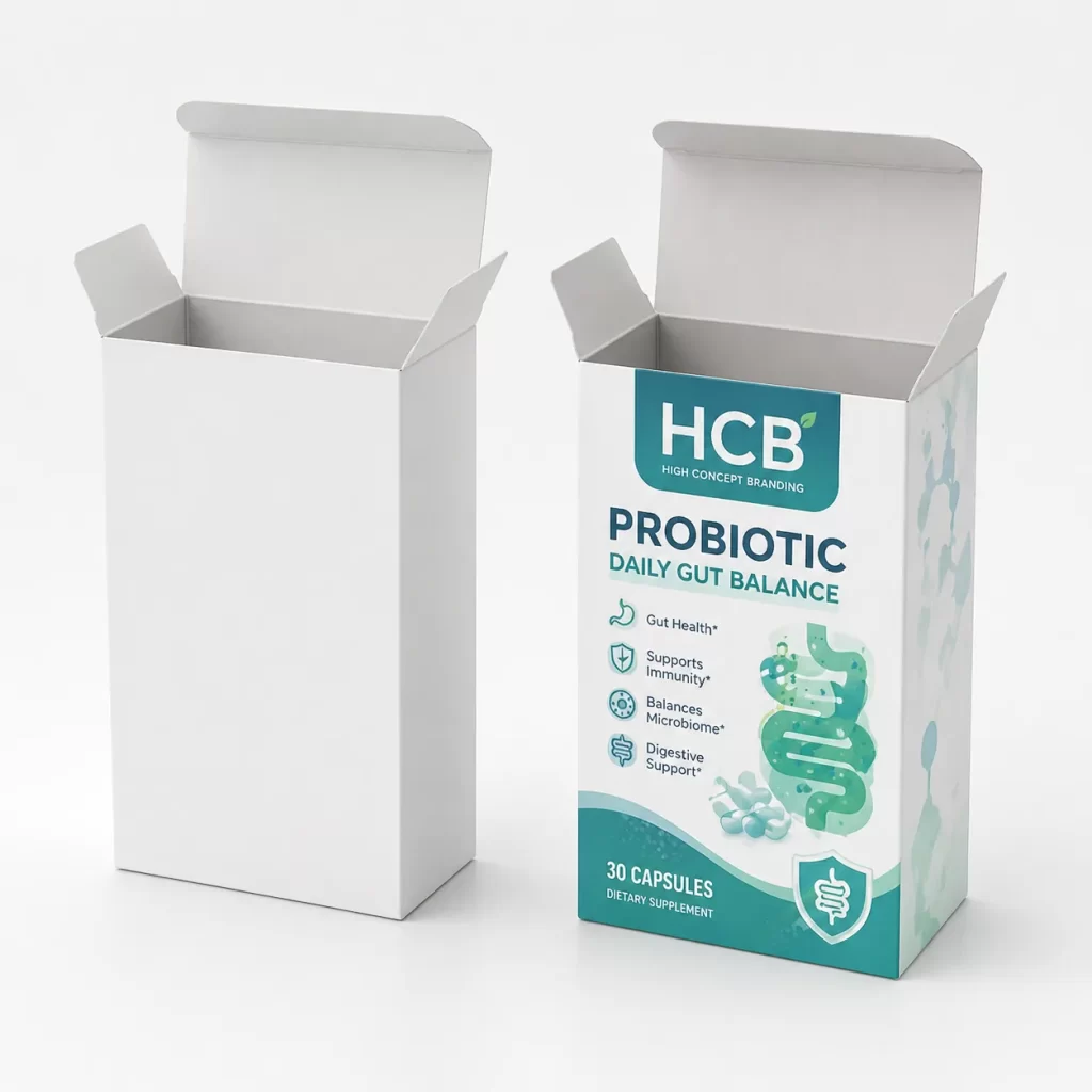 Custom probiotic boxes for premium supplement packaging and retail display