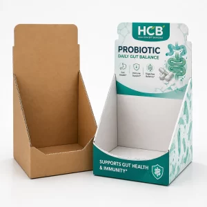 Custom probiotic display boxes for retail shelves and product promotion
