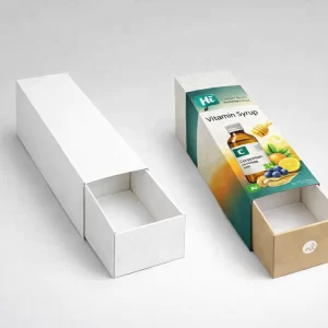 Custom tray sleeve vitamin syrup boxes with logo for premium packaging